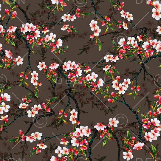 手绘花卉印花华亿平台图片