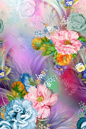 花卉印花华亿平台图片