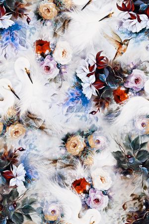 朦胧花卉印花华亿平台图片