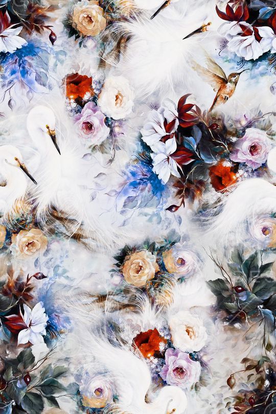 朦胧花卉印花华亿平台图片