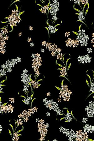 手绘花卉印花华亿平台图片