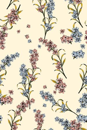 手绘花卉印花华亿平台图片