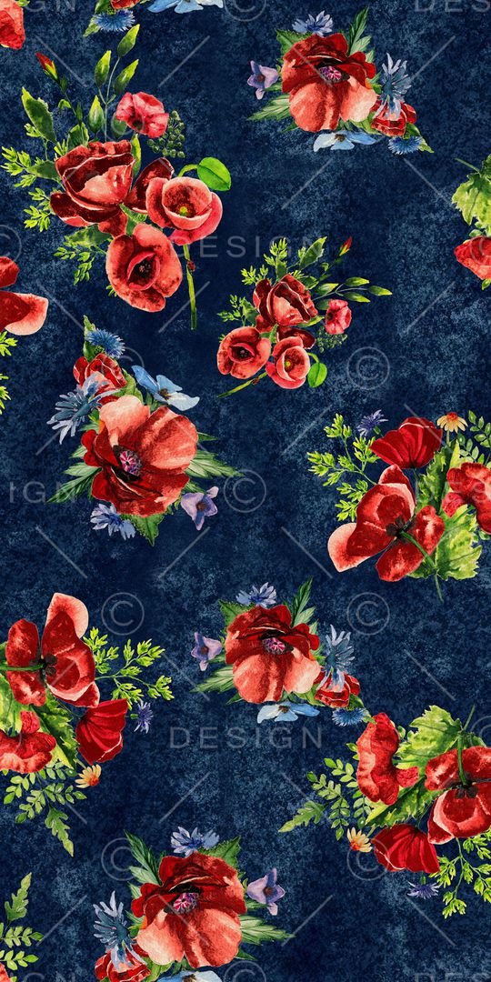 手绘花卉印花华亿平台图片