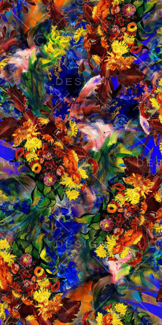 抽象花卉印花华亿平台图片