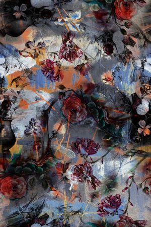 抽象花卉印花华亿平台图片