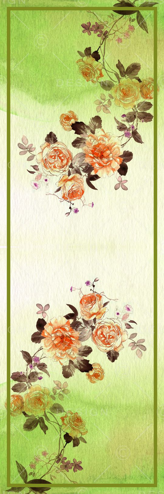 水彩花卉印花华亿平台图片