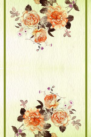 水彩花卉印花华亿平台图片