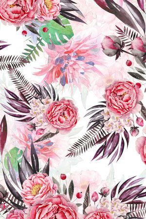 手绘花卉印花华亿平台图片