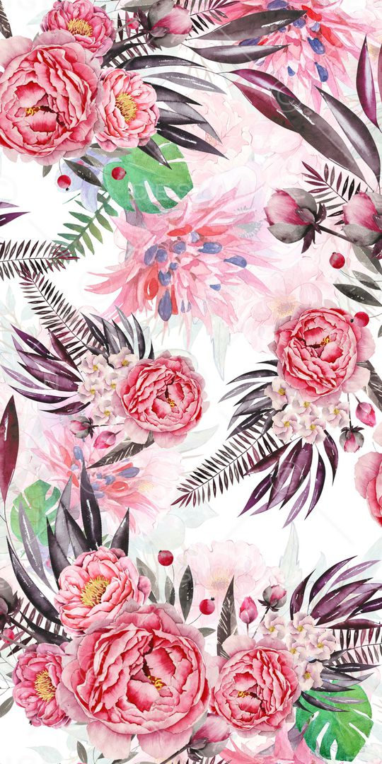 手绘花卉印花华亿平台图片