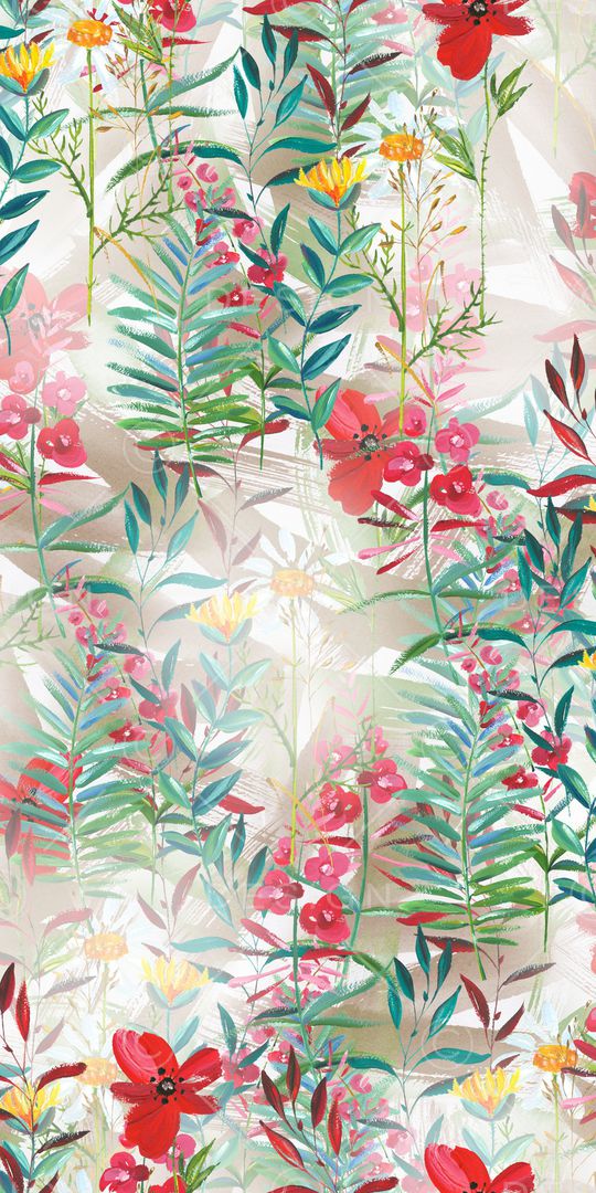 手绘花卉印花华亿平台图片