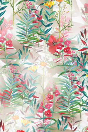 手绘花卉印花华亿平台图片