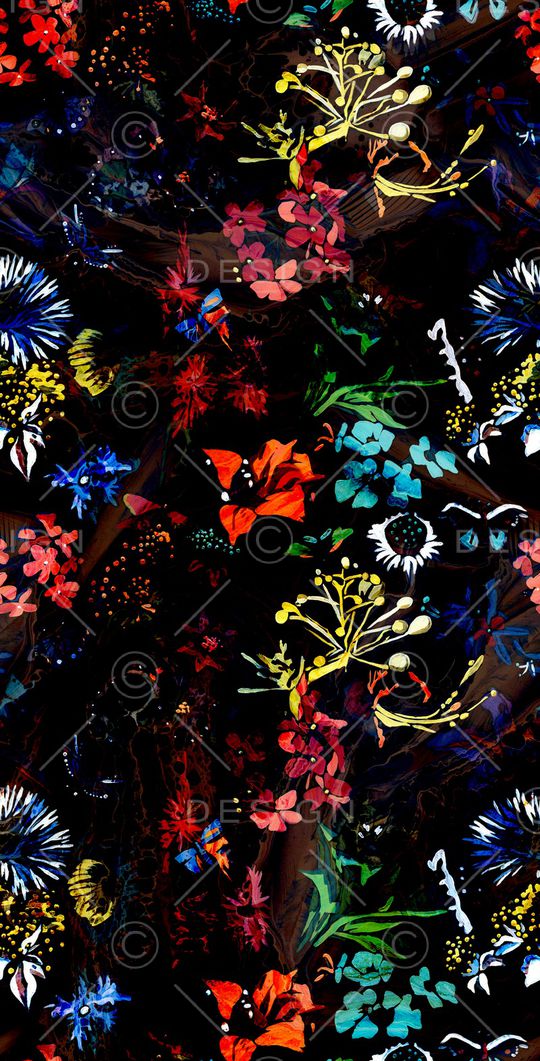 渐变花卉印花华亿平台图片