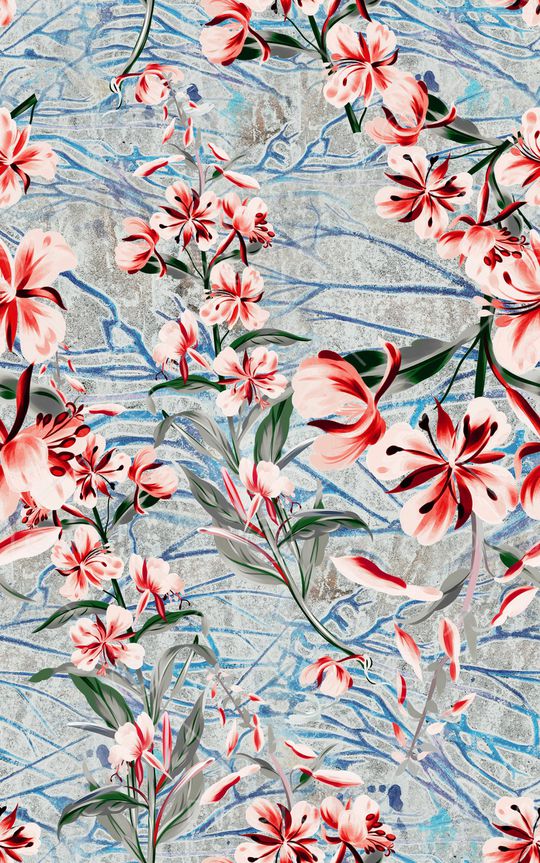 花卉印花华亿平台图片