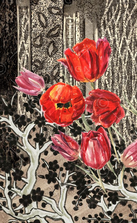 花卉印花华亿平台图片