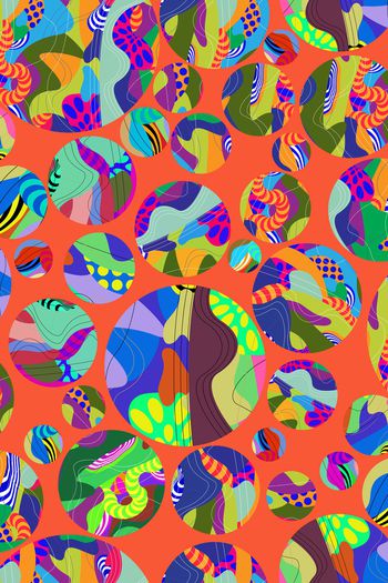 1018115-彩底圆形色块橙色底