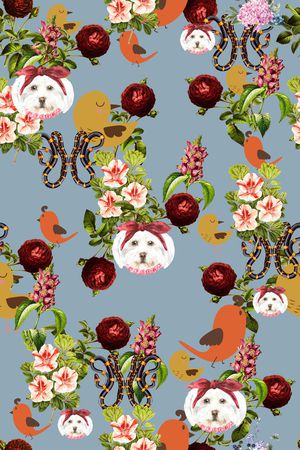 动物花卉印花华亿平台图片