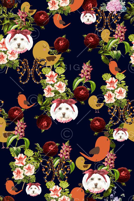 动物花卉印花华亿平台图片