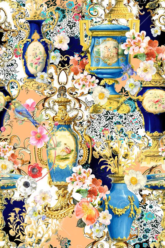 花瓶印花华亿平台图片