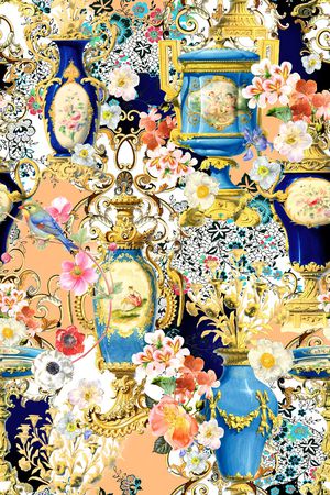 花瓶印花华亿平台图片