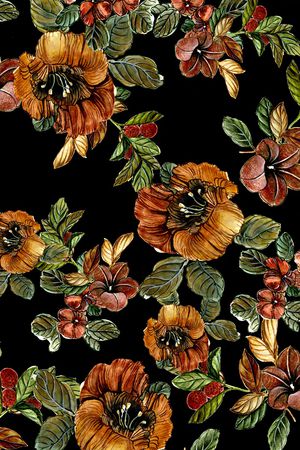 抽象花卉印花华亿平台图片