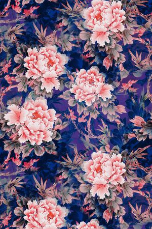 牡丹印花华亿平台图片