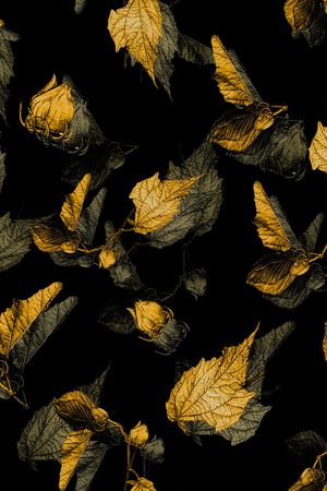 手绘叶子印花华亿平台图片