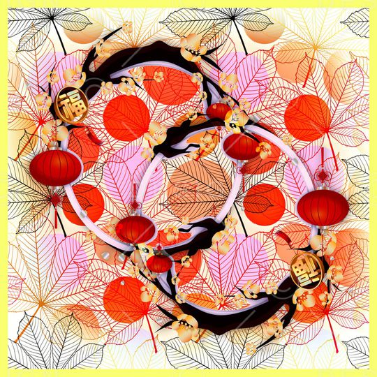 小方巾印花华亿平台图片