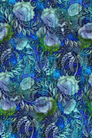 抽象花卉印花华亿平台图片