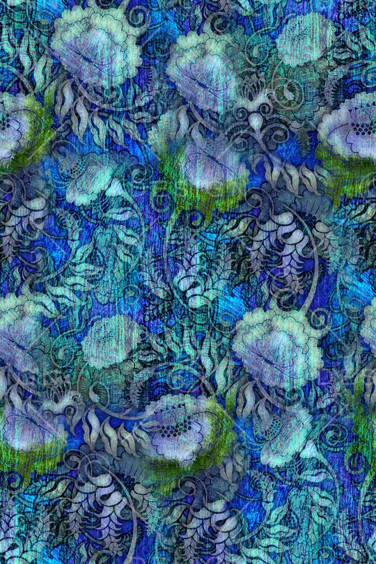 抽象花卉印花华亿平台图片