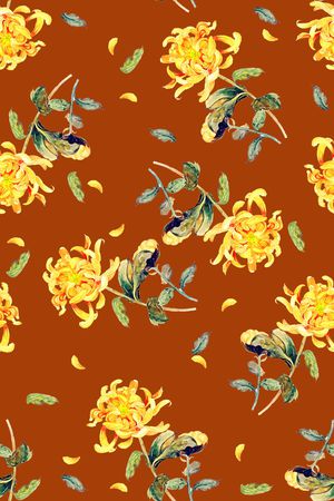 菊花印花华亿平台图片