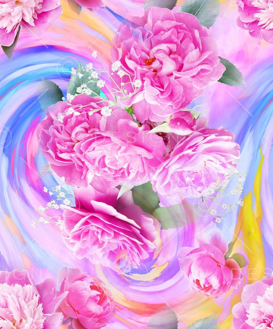 混合拼接印花华亿平台图片