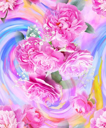 混合拼接印花华亿平台图片