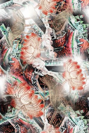 抽象花卉印花华亿平台图片