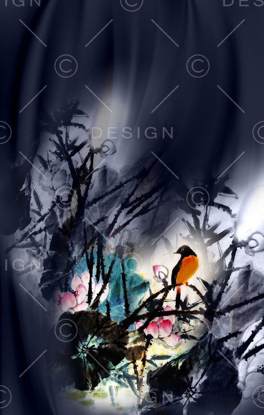 水墨风印花华亿平台图片