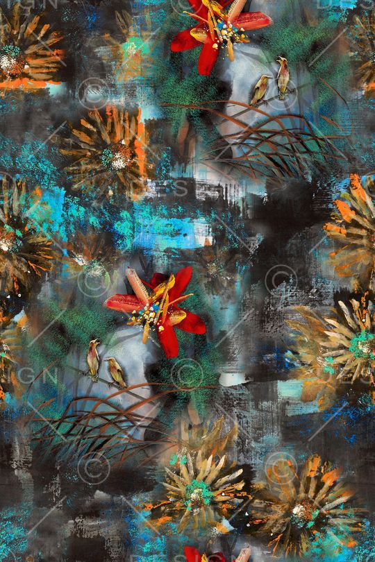 花卉印花华亿平台图片