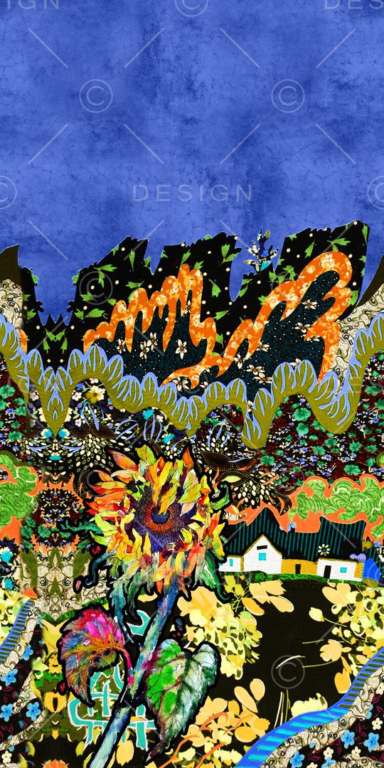 向日葵印花华亿平台图片