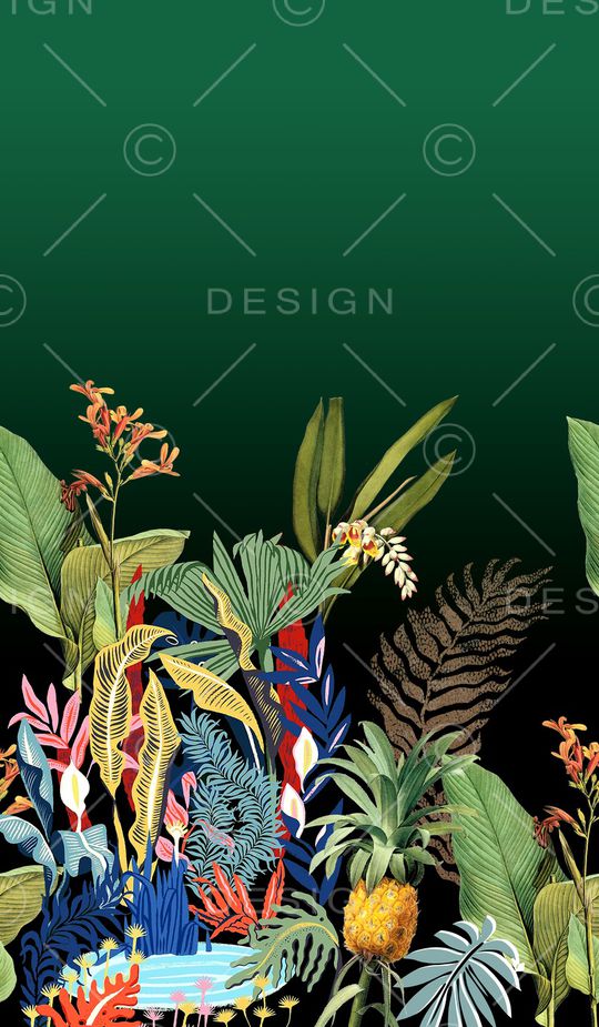 棕榈树印花华亿平台图片