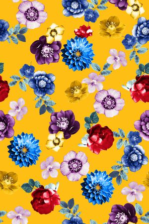 彩底花卉印花华亿平台图片