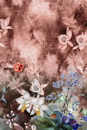 花卉印花华亿平台图片