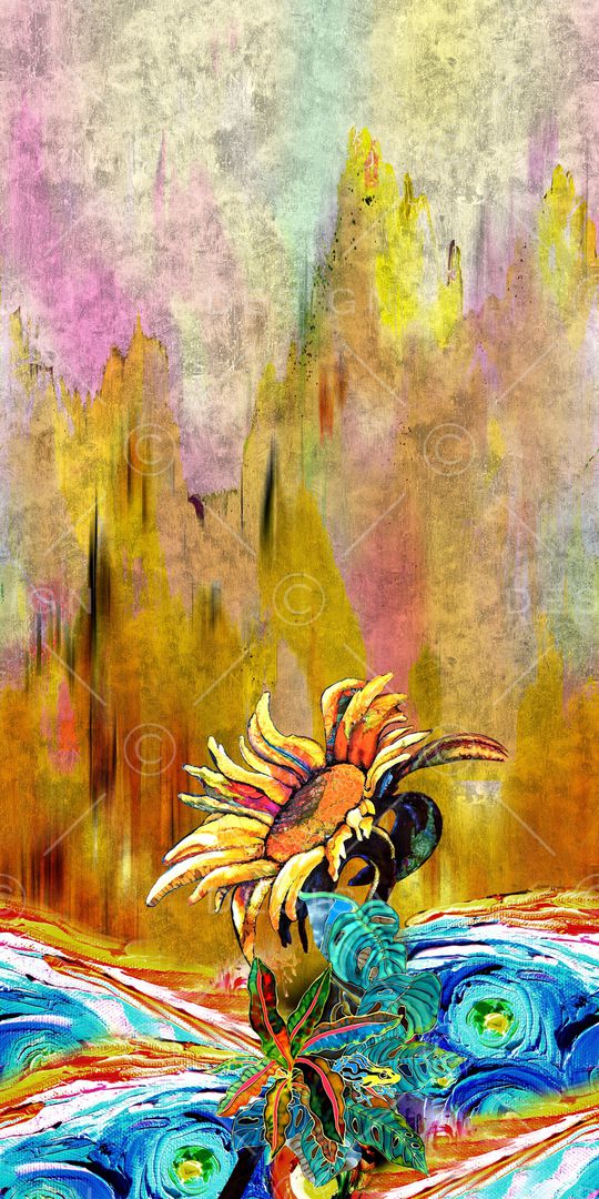 手绘花卉印花华亿平台图片