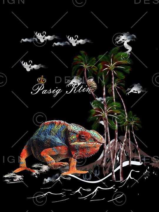 椰子树印花华亿平台图片