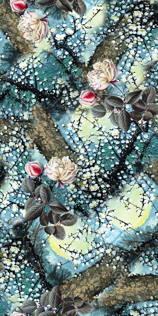 枯树枝印花华亿平台图片