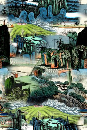 风景景观印花华亿平台图片