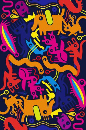 卡通动物印花华亿平台图片