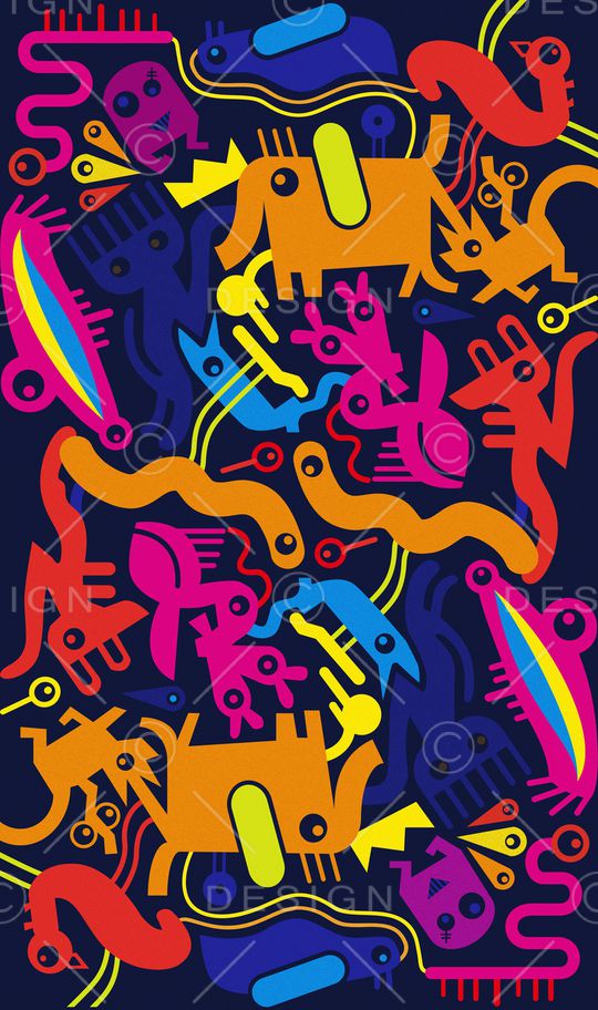 卡通动物印花华亿平台图片