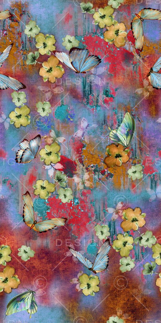 手绘花卉印花华亿平台图片