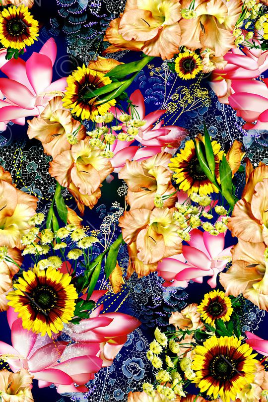 花卉印花华亿平台图片