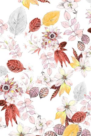 线条花卉印花华亿平台图片