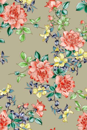 艺术花卉印花华亿平台图片