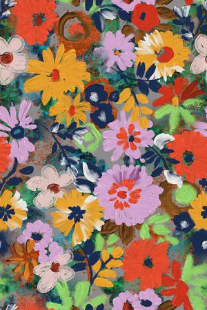 艺术花卉印花华亿平台图片